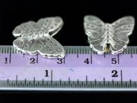 KA-103 thai karen hill tribe silver 2 butterfly fancy bead