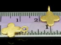 KG-457 24K gold vermeil Karen hill tribe handmade silver 4 brush flower diecut charm 