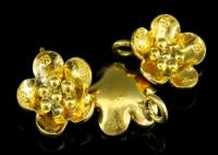 KG-559 Thai karen hill tribes handmade silver 3 gold vermeil medium wild flower charm