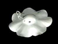 KG-447 24K gold vermeil Karen hill tribe handmade silver 1 huge flower pendant 