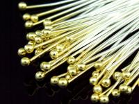 KG-316 24K gold vermeil 30 thai karen hill tribes handmade silver round ball headpin