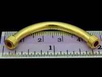 KG-414 24k gold vermeil 1 thai karen hill tribes handmade silver long plain curve tube bead