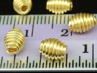 KG-184 24K gold vermeil 5 thai karen hill tribes handmade silver swirl wire bicone bead 