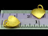 KG-466 24K gold vermeil Karen hill tribe handmade silver 4 satin puffy round charm