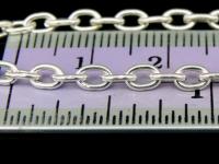 KQ-012 Thai karen hill tribes handmade silver plain oval link chain 24 inch 