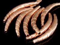 KZ-086 24K rose gold vermeil thai karen hill tribe handmade silver 1 large wape curved tube bead 