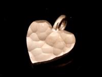 KZ-100 24K rose gold vermeil thai karen hill tribe handmade silver 5 Hammered heart shape charms (Fix hoop)