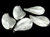 KJ-025 Thai karen hill tribe handmade silver 2 hannered twist leaf bead