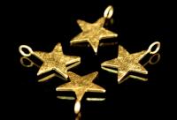 KG-068 thai karen hil tribes silver 4 gold vermeil die cut star shape charm 14.0 mm.