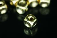 KG-406 Thai karen hill tribe silver 4 gold vermeil cube bead