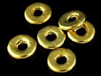 KG-141 24K gold vermeil 5 thai karen hill tribes handmade silver plain round ring bead 