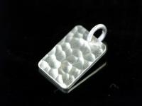 3KH-081 Thai karen hill tribe handemade silver white 1 rectangle charm