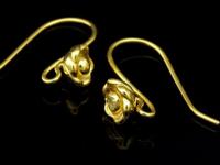 KG-482 Thai karen hill tribes handmade 24K gold vermeil over silver pair wild flower earring 