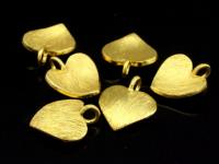 KG-463 24K gold vermeil Karen hill tribe handmade silver 4 brush curved heart disc charm