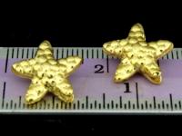 KG-036 24K gold vermeil Karen hill tribe handmade silver 2 small starfish beads