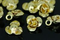 KG-364 Thai karen hill tribe silver 4 gold vermeil flower wild charm