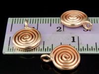KZ-188 24K rose gold vermeil thai karen hill tribe handmade silver 2 swirl wire charm 