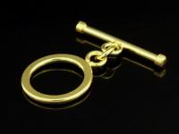 KG-287 24K gold vermeil 3 thai karen hill tribes handmade silver plain round toggle