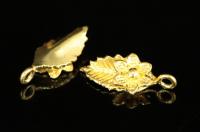 KG-025 thai karen hill handmade tribe silver 2 gold vermeil long wild flower charm