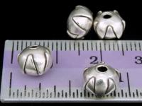 KE-014 Thai karen hill tribe handmade silver 8 small plain lotus bead
