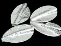 KJ-019 Thai karen hill tribe handmade silver 3 hammered twist leaf bead