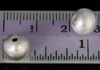 KO-003 Thai karen hill tribe silver 6 brushed round bead