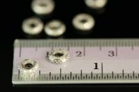 KI-004 thai karen hill tribes silver 15 rondel flower print bead