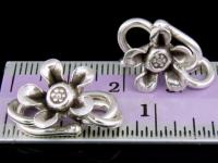 KA-057 Thai karen hill tribe handmade silver 2 wild flower clasp