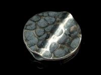8KH-033 Thai karen hill tribe handmade silver 4 black&white hammered round disc bead