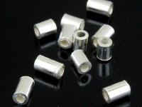 KC-020 Thai karen hill tribe handmade silver 100 mini plain short tube bead