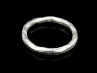 KA-106 Thai karen hill tribe handmade silver 1 hammered round hoop