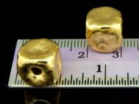 KG-153 24K gold vermeil 2 thai karen hill tribes handmade silver hammered cube bead 