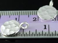 3KH-057 Thai karen hill tribe handmade silver 4 small hammered disc charm (Single side)