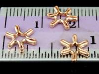 KZ-048 24K rose gold vermeil thai karen hill tribe handmade silver 10 mini snowflake bead