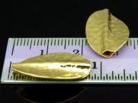 KG-387 24K Gold vermeil 2 thai karen hill tribes handmade silver hammered twist leaf bead