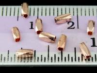 KZ-034 24K rose gold vermeil thai karen hill tribe handmade silver 25 long facet bead