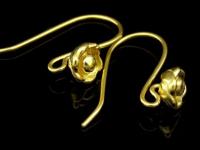 KG-482 Thai karen hill tribes handmade 24K gold vermeil over silver pair wild flower earring 