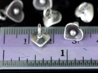 4KH-062 thai karen hill tribe silver 8 flower heart charm