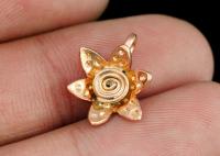 KZ-246 Thai karen hill tribe handmade silver 2 rose gold vermeil medium wild flower charm