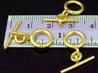 KG-003 24K gold vermeil 3 thai karen hill tribes handmade silver plain round toggle