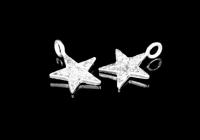 3KH-010 thai karen hill tribe handmade silver 6 die cut star shape charm 10.0 mm