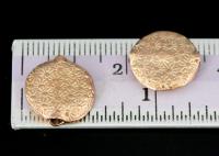 KZ-232 Thai karen hill tribe handmade silver 2 rose gold vermeil daisy print fancy puffy bead