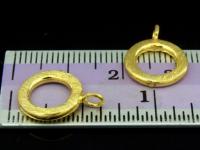 KG-459 24K gold vermeil Karen hill tribe  handmade silver 3 brush round charm 