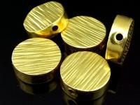 KG-215 Thai karen hill tribes silver 1 gold vermeil scratch wheel bead