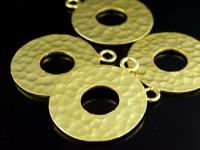 KG-244 24K gold vermeil Karen hill tribe handmade silver 1 hammered round charm 