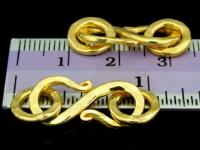 KG-417 24K gold vermeil thai karen hill tribe handmade silver 2 Hammered flat wire S. clasp