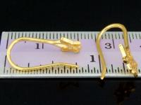 KG-514 Thai karen hill tribes handmade 24K gold vermeil over silver pair lotus diecut earring hook