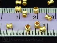 KG-014 24K gold vermeil 20 thai karen hill tribes handmade silver mini hourglass shape bead