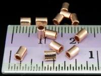 KZ-064 24K rose gold vermeil thai karen hill tribe handmade silver 30 small plain short tube bead