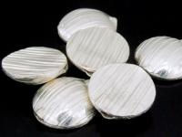 KF-011 Thai karen hill tribe handmade silver 2 scratch half puffed bead